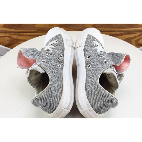 Converse Sneaker 12 Toddler Girls Gray‎ Fabric All Star Medium - Picture 10 of 12